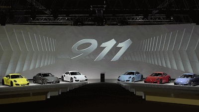 全景投影的视觉盛宴--保时捷最新车型911发布会