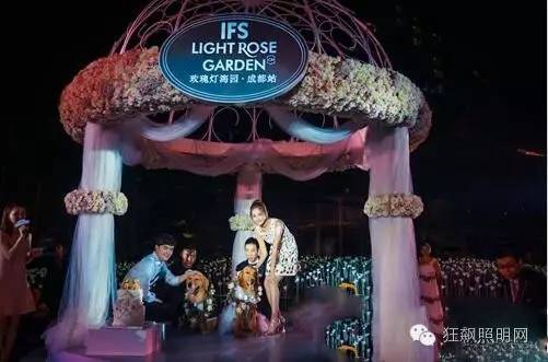 25000朵LED白玫瑰及两朵粉玫瑰点亮成都玫瑰仲夏