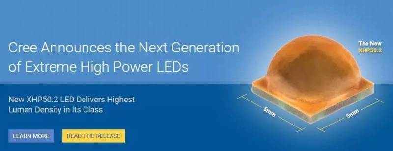 科锐推出新一代超大功率XHP50.2 LED