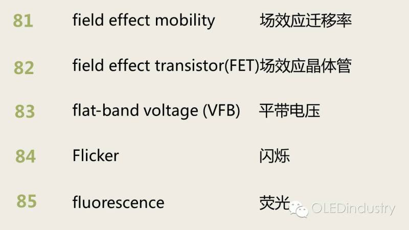 LCD/OLED显示专业“英文词典”（一）:100位专业名词中英文对照表
