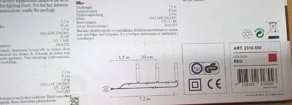 出口瑞典的一款圣诞灯因质量问题被召回