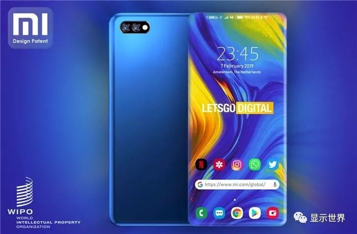 小米获得四曲面屏幕专利：上下左右都是弯的
