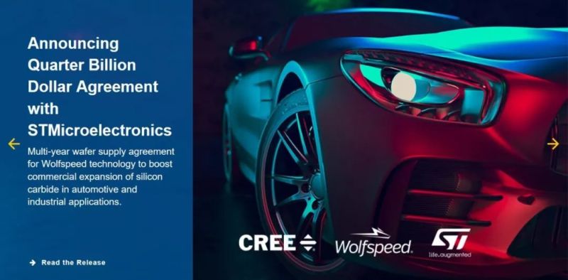 科锐与意法半导体签署SiC晶圆片多年供应协议