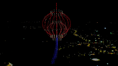 600架无人机花样拜年，巨“福”闪耀深圳夜空
