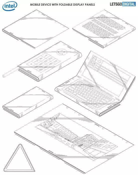 英特尔折叠屏智能机专利曝光：摊开就是大平板