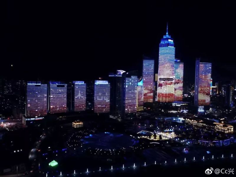 惊艳！小年夜烟台灯光秀初演，大年三十华丽开篇