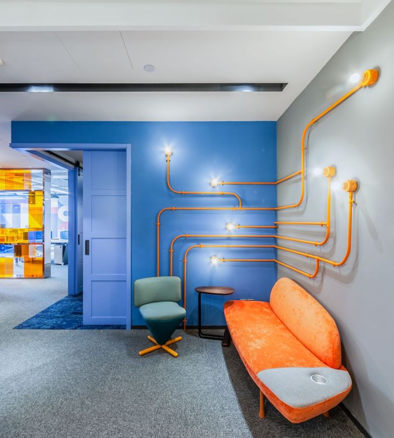 色彩“点亮”空间 | 上海蓝橙办公室