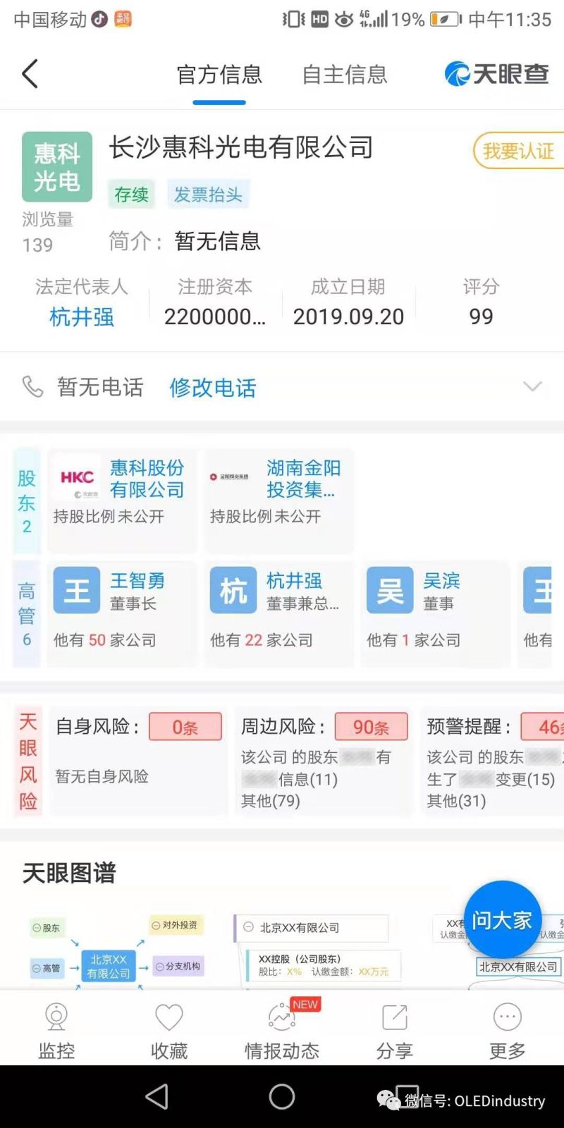 注册资本220亿元！惠科又一第8.6代TFT-LCD项目落户长沙......
