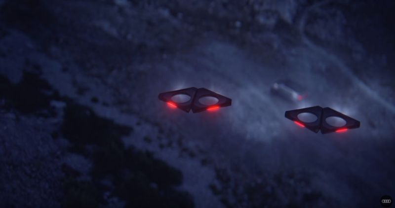 奥迪玩出新境界！用无人机照明代替汽车大灯？