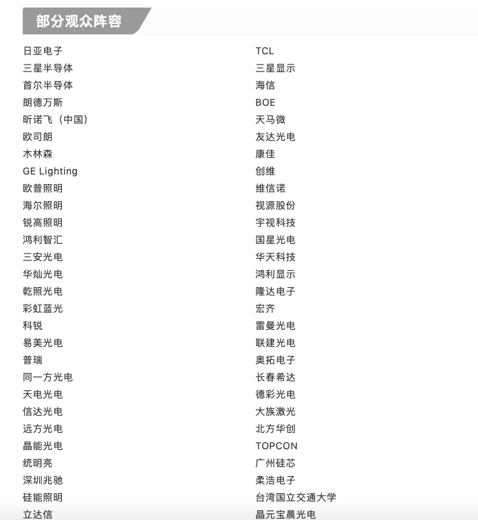 阵容剧透 | 400+核心玩家将出席先进照明与新型显示活动