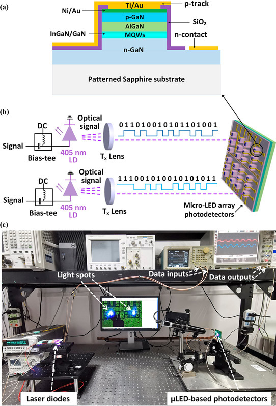 走向基于氮化铟镓Micro LED的光电探测器阵列