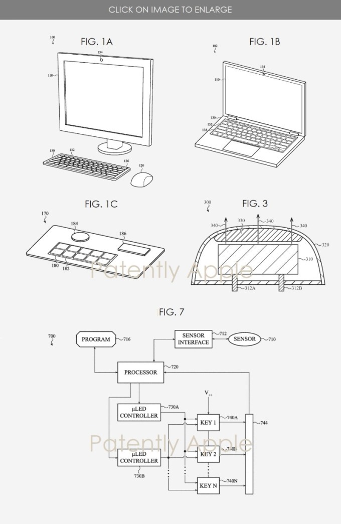苹果通过新专利：具动态LED色彩变化的未来键盘