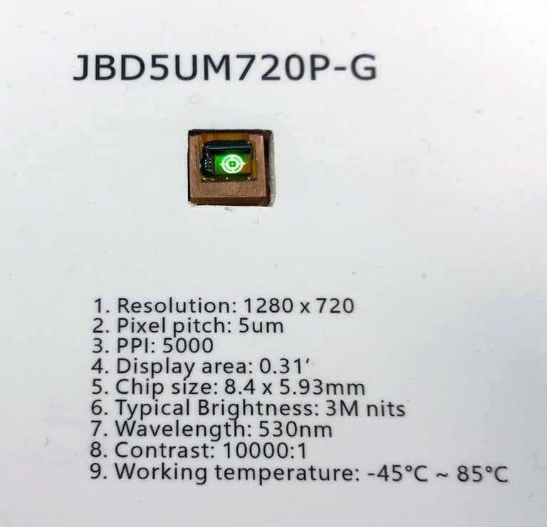JBD展示了新的Micro LED显示屏