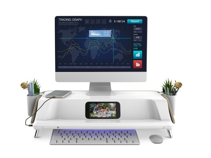 小米有品推出UVC LED杀菌消毒的乐歌办公显示器台