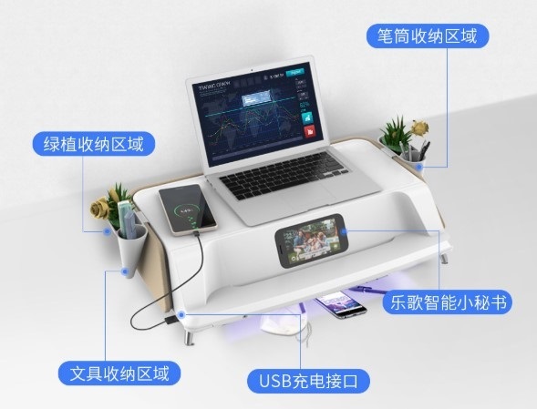 小米有品推出UVC LED杀菌消毒的乐歌办公显示器台