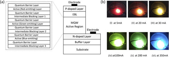 单片氮化铟镓白色LED