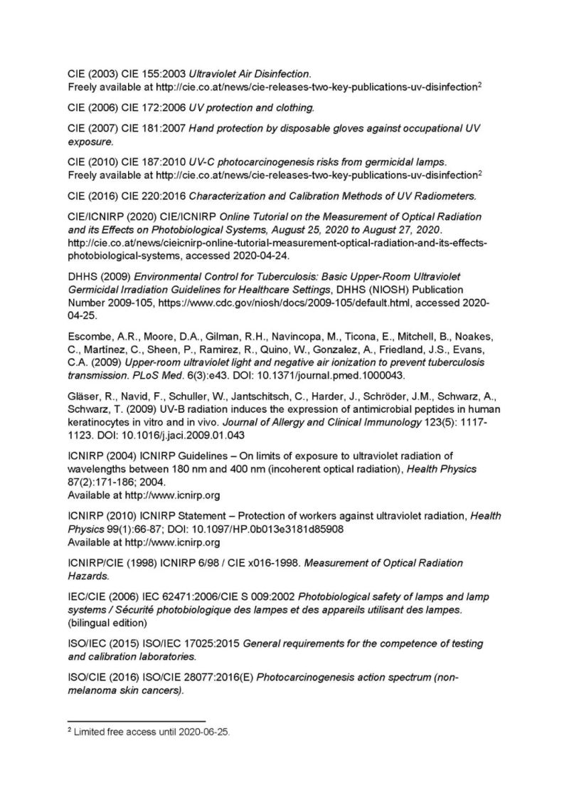 CIE发布关于使用紫外线辐射管理 COVID-19传播风险的立场声明