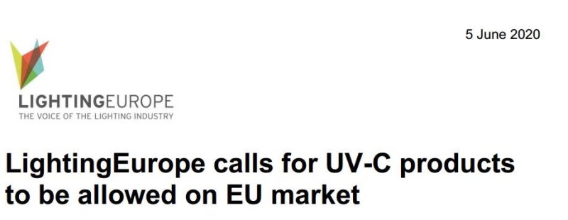 欧洲照明协会呼吁允许UV-C产品进入欧洲市场