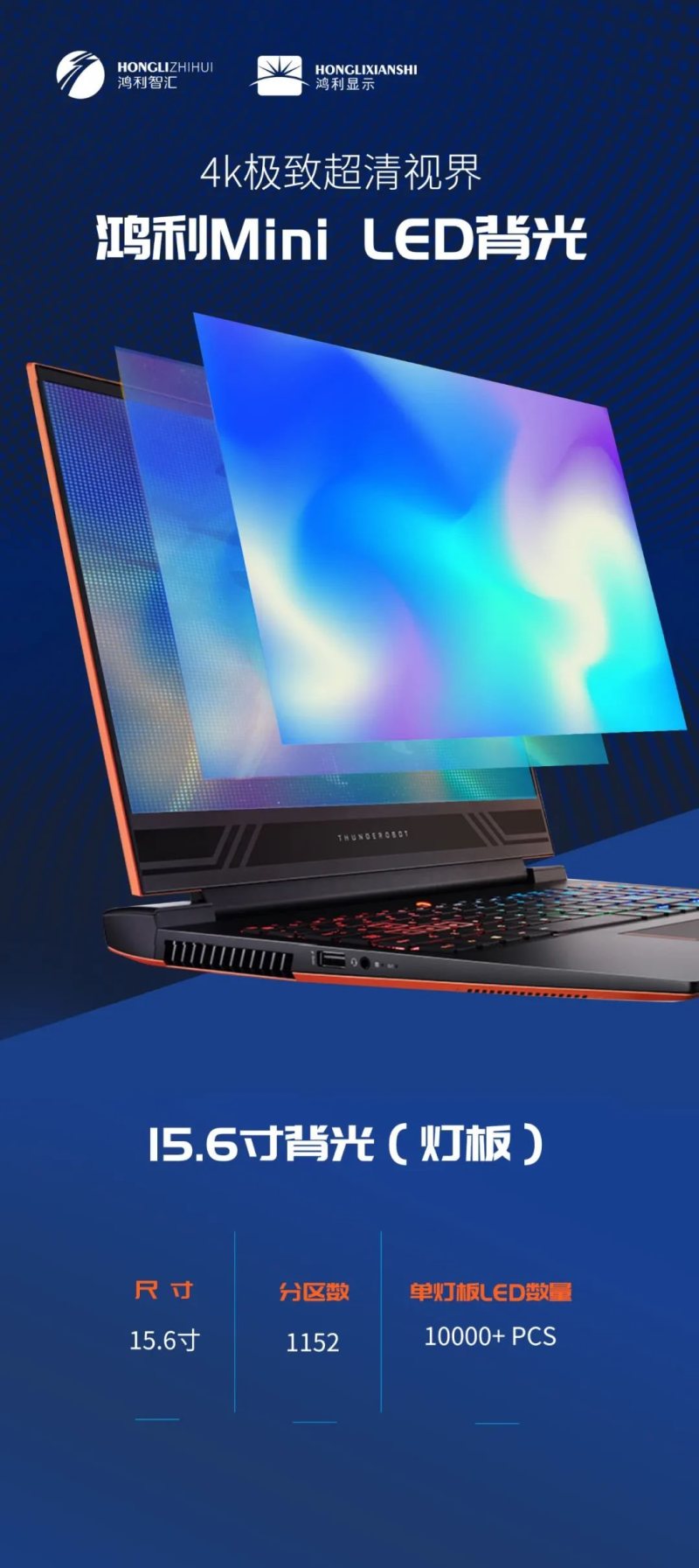 震撼亮相︱鸿利智汇Mini LED背光搭载雷神新品为市场带来极致超清视界