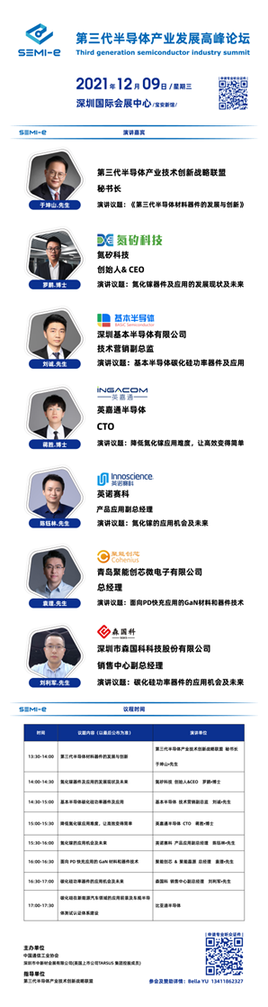 第三代半导体产业高峰论坛 将于12月9日在深圳举办